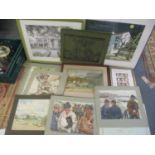 Mixed pictures to include a portfolio of prints, signed engraving and others