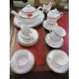 A Spode Margarita teaset, six setting, and two matching serving plates and a Royal Doulton Cathay