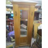 An early 20th century pine single door wardrobe 77 3/4" H x 36" W
