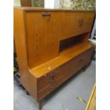 A mid 20th century retro G-Plan teak highboard 57"h x 63"w