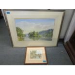 Local interest - Michael Vickery - view of the River Thames near Cliveden with swan to the