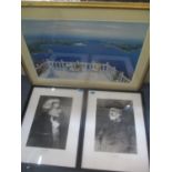 Three prints to include a view of Sydney Opera House and two portraits