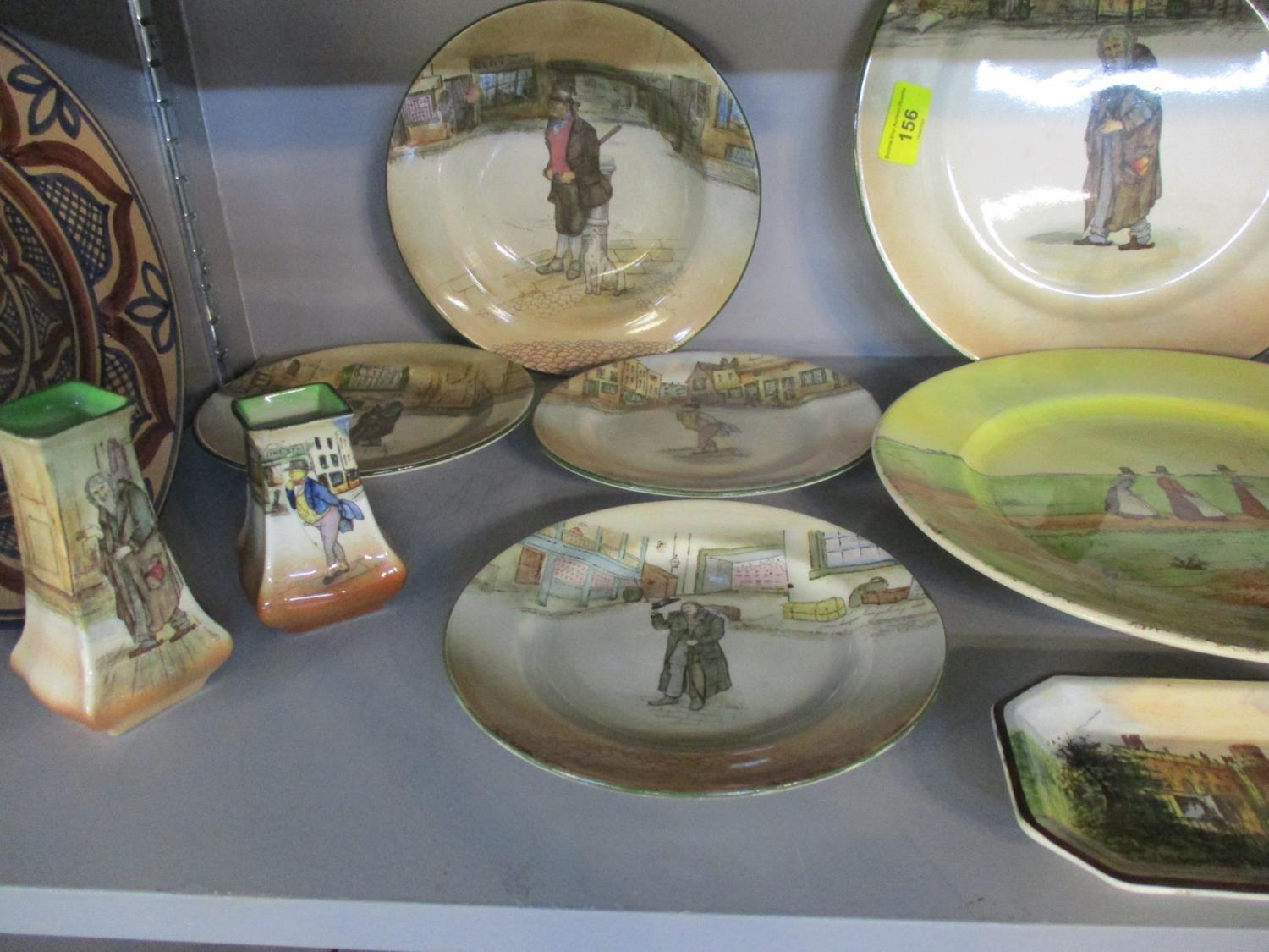 A quantity of pictorial Royal Doulton Dickins Ware to include a Fagin plate and Sam Weller, together - Image 2 of 3