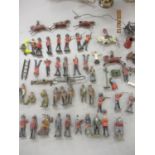 British lead figures of beefeaters, soldiers, horses and accessories to include Pyright figures A/F