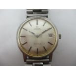 An Omega automatic gents, stainless steel wristwatch, circa 1972 having a silvered dial with baton