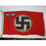 A German Third Reich WWII Kriegsmarine Reich Service flag stamped Reichsdflg, 50 x 85 by