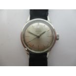 A Girard Perregaux manual wind stainless steel ladies wristwatch, having a silvered dial with