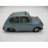 A 1950s Bandai Japanese tin plate Fiat 600 with blue body and retractable sun-roof, Fraction