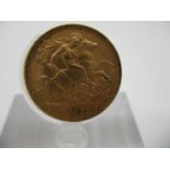 An Edwardian gold half sovereign with St George to the obverse 1906