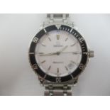 A Zenith Rainbow 670 automatic gents stainless steel wristwatch having a rotating black bezel, white