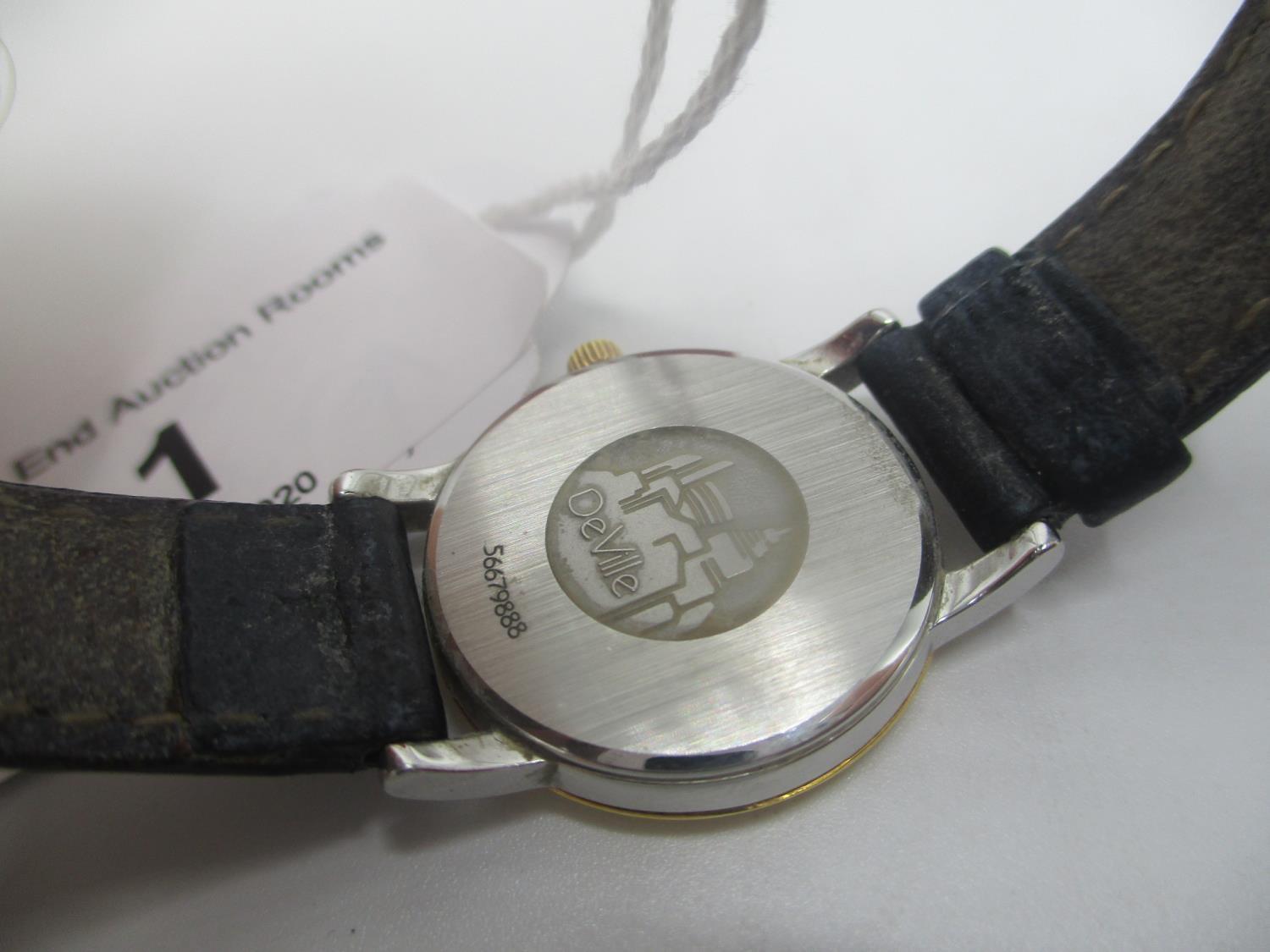 A modern Omega De Ville ladies, steel and gold quartz wristwatch having a white dial with gilt Roman - Image 5 of 6