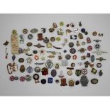 Early 20th century to 1980s, enamelled metal, card, military, pop, association and other badges