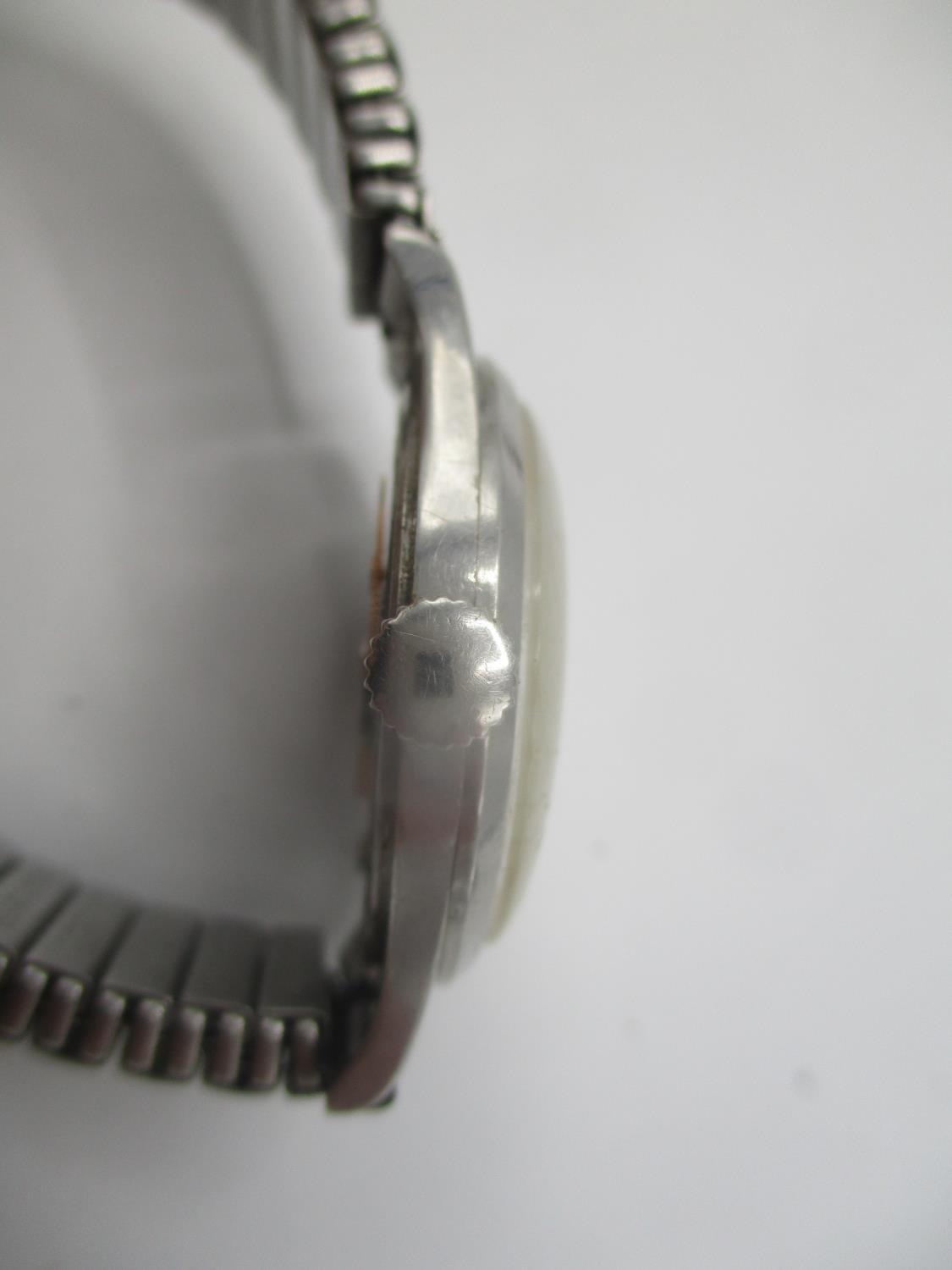 A WW2 Omega manual wind gents stainless steel wristwatch, circa 1943, possibly military. The dial - Image 6 of 12