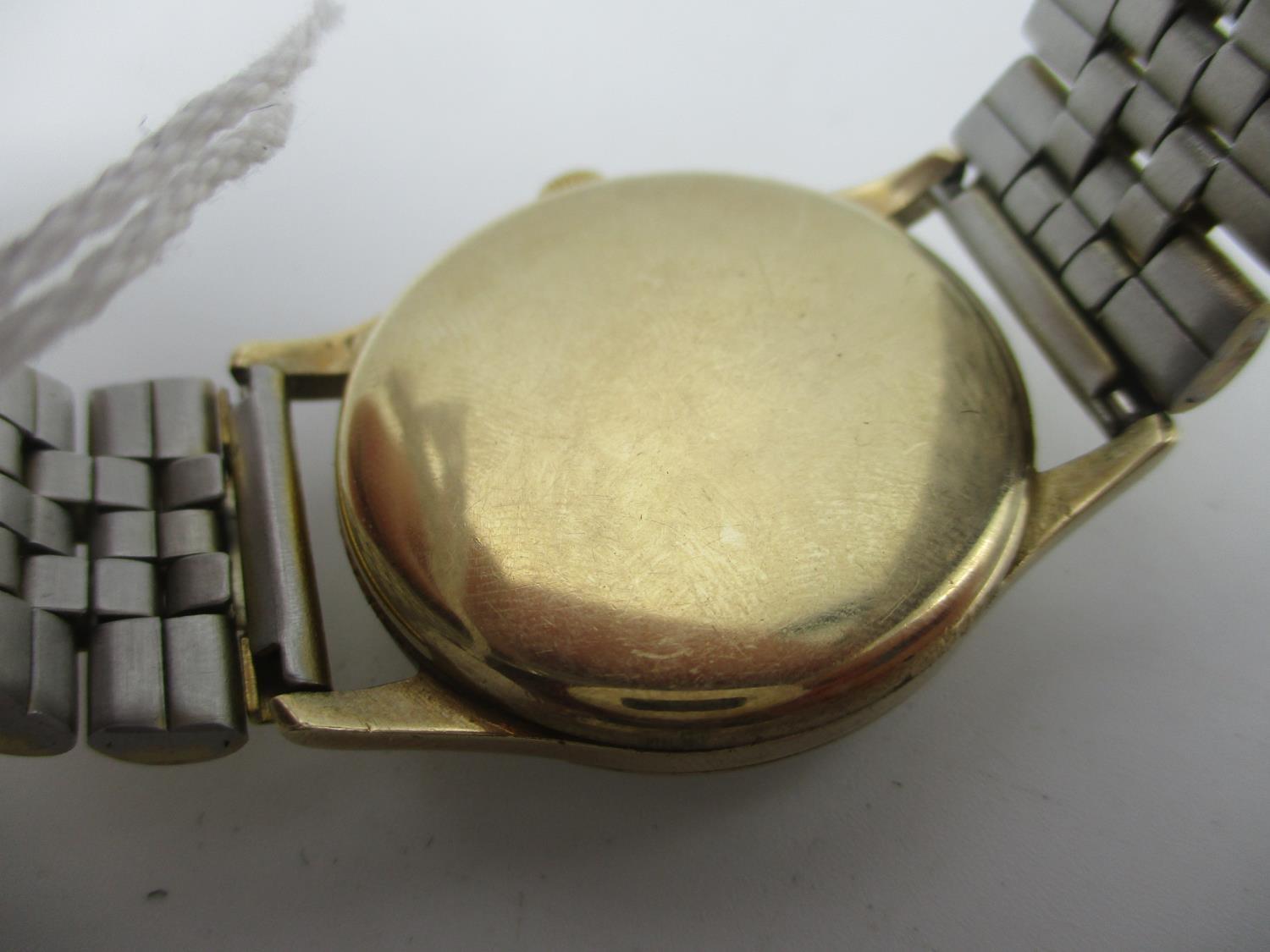 An Omega 9ct gold gents manual wind wristwatch circa 1944, the dial having Arabic numerals and - Image 4 of 8