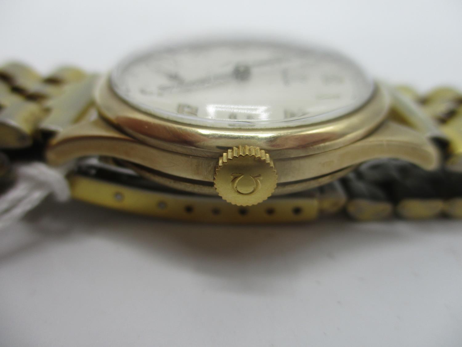 An Omega 9ct gold gents manual wind wristwatch circa 1944, the dial having Arabic numerals and - Image 3 of 8