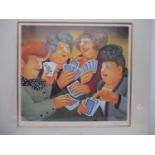 Beryl Cook - 'A Full House', four women playing cards Limited Edition print 317/650 signed in pencil