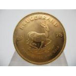 A Gold Krugerrand inscribed Fyngoud 1oz fine gold 1978