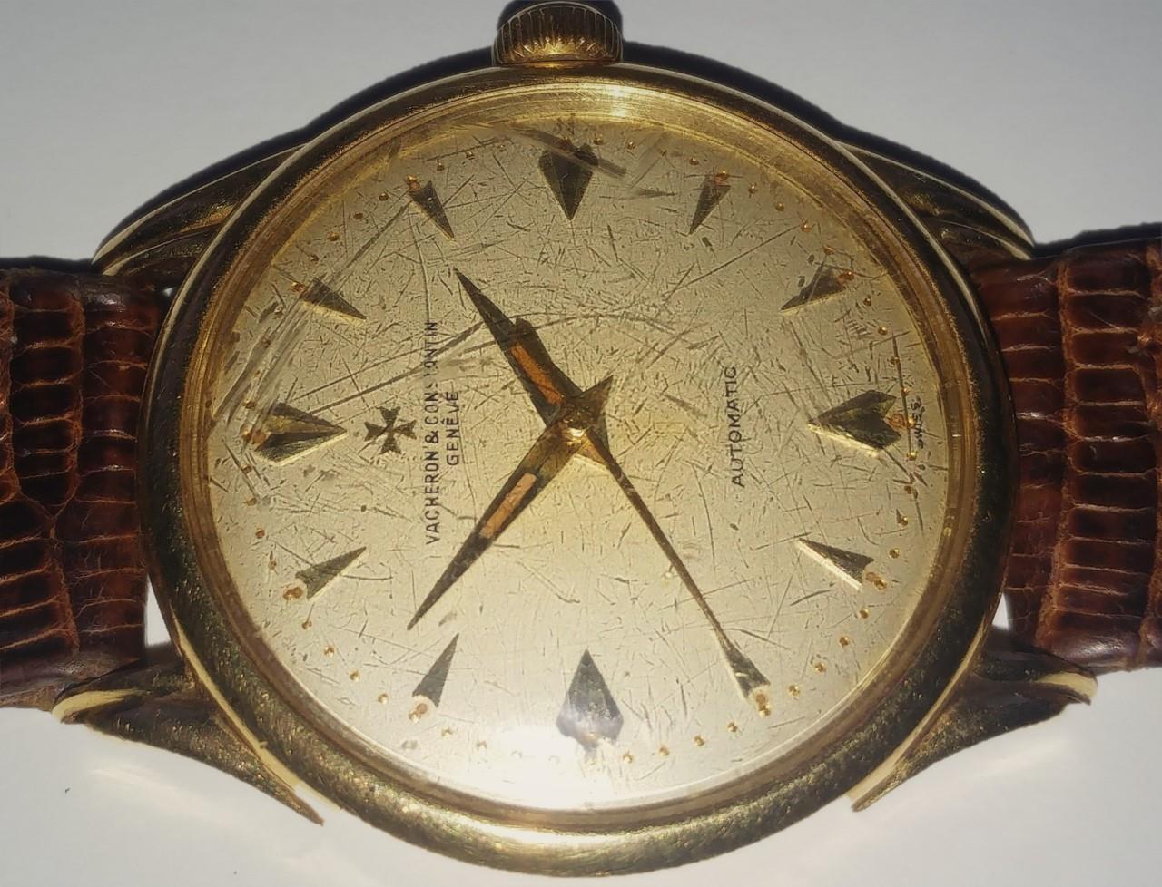 A 1950's 18ct gold gents Vacheron and Constantin bumper automatic wristwatch. The signed dial with - Image 4 of 10