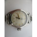 A Tudor oyster Royal manual wind stainless steel ladies wristwatch, having original Rolex crown,