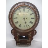 A William IV rosewood drop dial clock, the 12" dial having Roman numerals and inscribed Bryson &