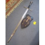 Lord of the Rings, Narsil with plaque, stainless steel blade, leather grip, 52" sword, 40" blade,