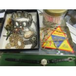 Mixed costume jewellery to include pearl necklaces, ladies watches, cameo brooch and other items