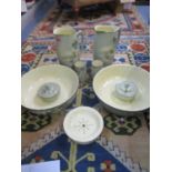 An early 20th century nine piece Royal Doulton wash set comprising two wash bowls, a soap dish,