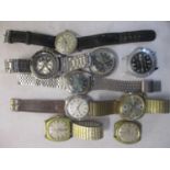 Mixed wristwatches to include a Chase-Durer Pilot Commander, Zodiac, Superoma, Avia Daytyme, Delvina