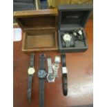 A selection of gents and ladies wristwatches to include a Citizen quartz WR50 watch with box