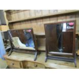 Two early 20th century dressing table swing mirrors
