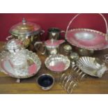 A quantity of miscellaneous silver plate to include an ice bucket, a tankard, two small trophies and