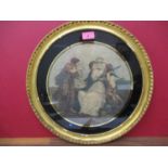 A Victorian Bartelozzi framed print entitled Beauty, in a circular gilt frame