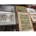 Susan M Ridyard - The High Street - A watercolour signed lower right hand corner and mixed prints