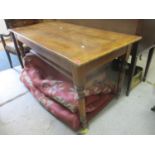 A Victorian oak salting table, having single drawer below and turned legs 29" H x 56 1/2" W