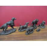 Six resin figures by Heredities of dogs and horses