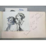 An autograph book containing various autographs of 1920/30s radios TV and film stars to include Vera