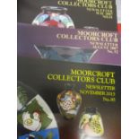 A quantity of Moorcroft Collectors Club news letters and files to include the years 1999, 2007 and