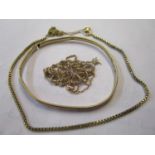 Broken gold and gold coloured metal jewellery, 11.55g