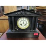 A Benetfink, London - Victorian black slate cased mantle clock in a classical antiquity style with