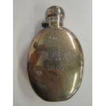 A Victorian silver hip flask, engraved initials and dated 1897 to front, Chester 1895 maker's mark