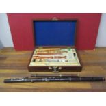 Three recorders and the component parts of a late 19th century/early 20th century flute and