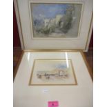 Lewis Charles Powles - 'The South Gate at Les Baux' watercolour signed, framed and glazed and
