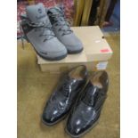 A pair of new and unused gents Timberland walking boots in grey size 8/9, together with a pair of