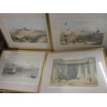 Four David Roberts framed and glazed engravings published by F.G Moon.