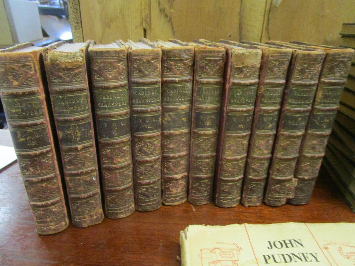 A small quantity of books to include ten volumes of the Cabinet Shakespeare, leather bound and - Image 4 of 4