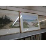 N Wylie-Moore - coastal beech scene, watercolour, signed lower left corner, 14" x 20 1/2", mounted