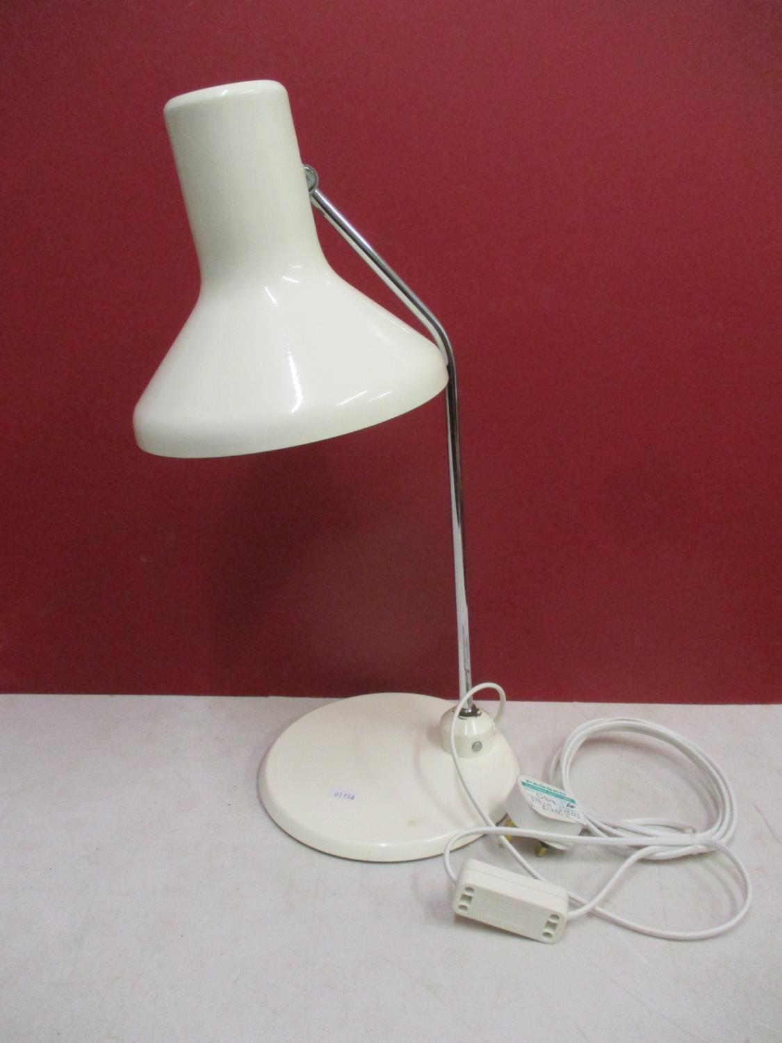 A mid century modernist white painted lamp, PAT tested and rewired - Image 2 of 4
