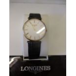 A Longines Le Girande Classique de Longines, serial number L46352 having a white dial with gold