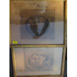 Two 19th century French coloured engraved prints 15" x 18 1/2" in glazed gilt frames
