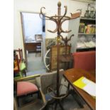 A bentwood coat/hat stand